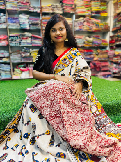 Mangli Instrumental Kalamkari cotton