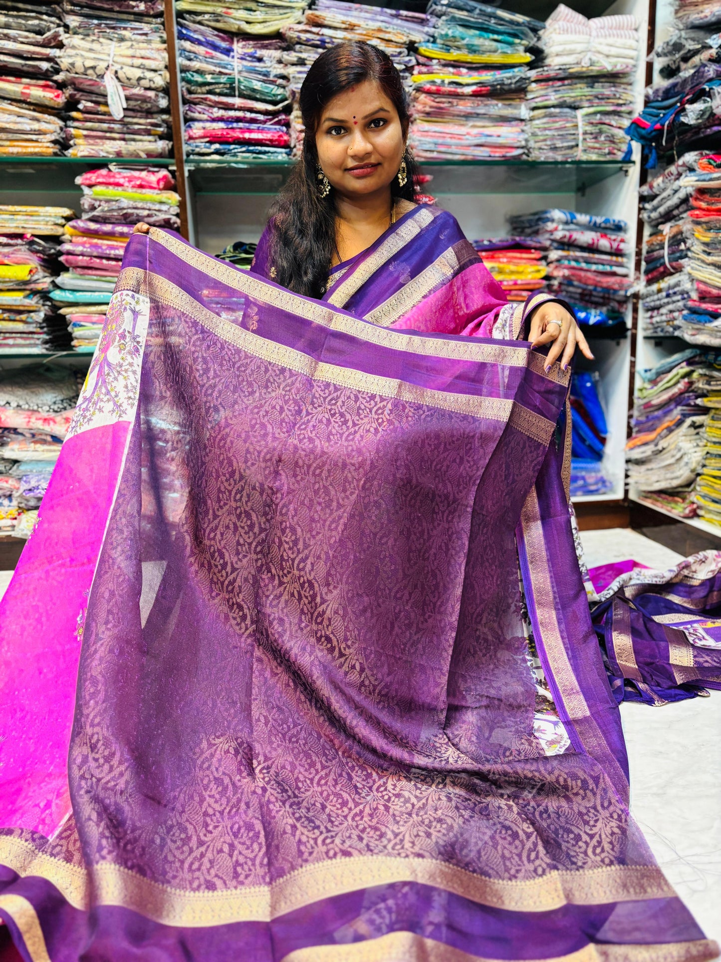 Kanjivaram Silk in Dola crepe