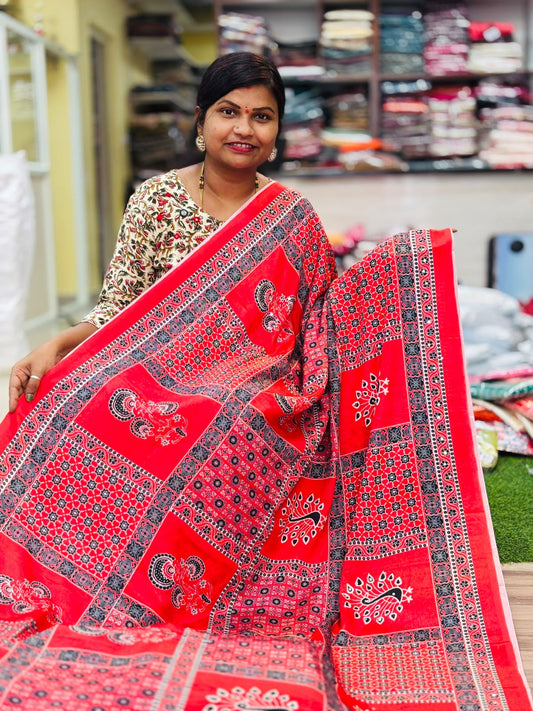 Azrak Satin Crepe Sarees