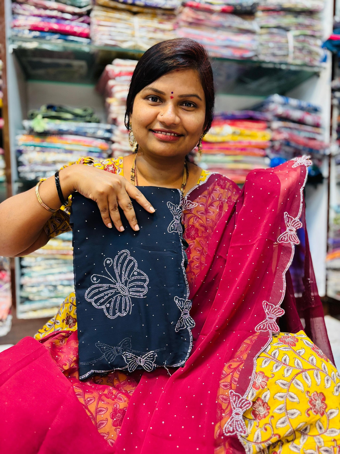 Butterfly space chiffons black