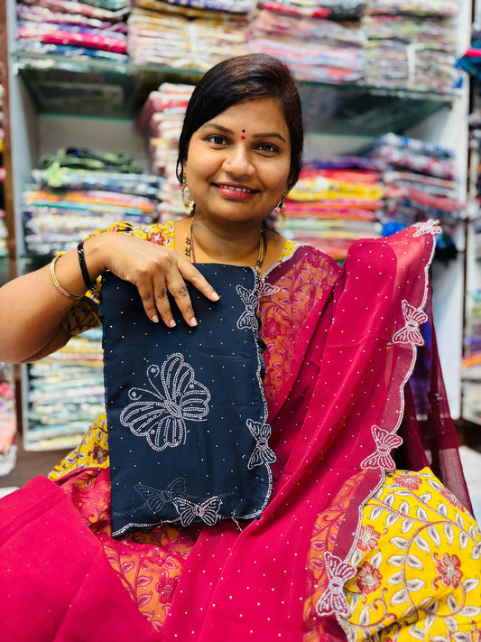 Butterfly space chiffons black