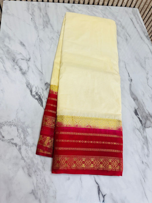 Semi Mysore Crepe Silk Sarees 4