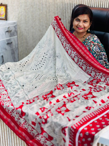 Kalamkari Mashmellow Saree