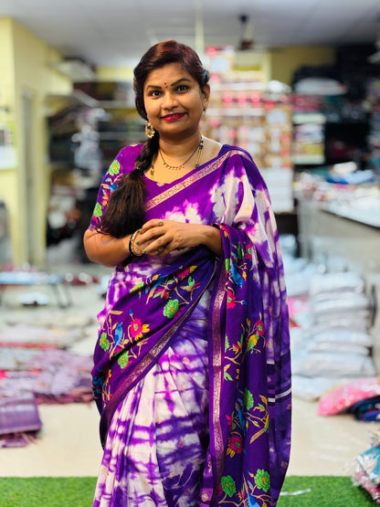 Sibbori Meenakari Print Sarees