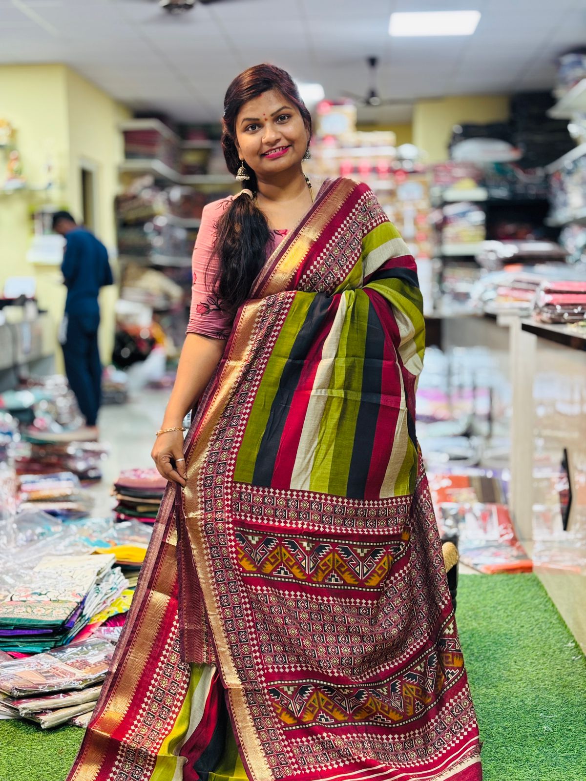 Maheswari Multi colour saree