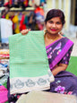 Kalamkari Crepe Checks Saree