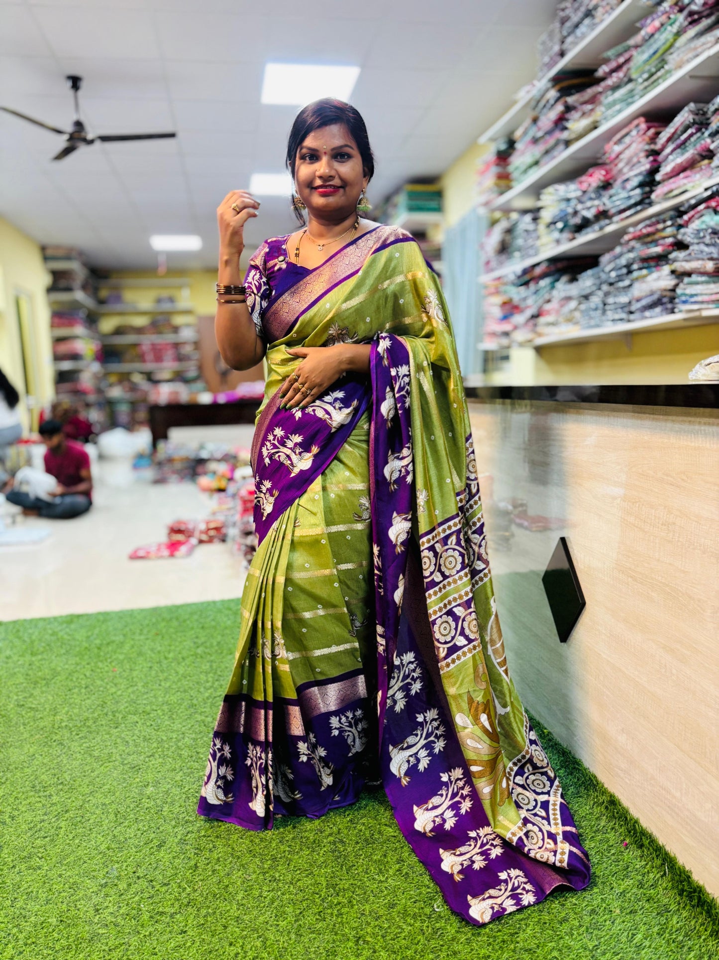 Uppada Green Apple Saree