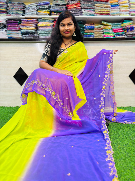 2D Georgette Cutwork