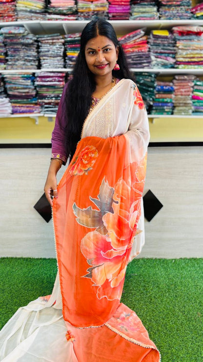 2D tabby silk 
Chiffon georgette