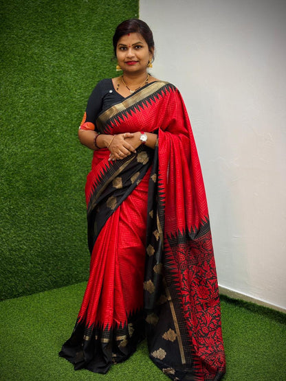 Semi Gadwal Pattern Soft Silk