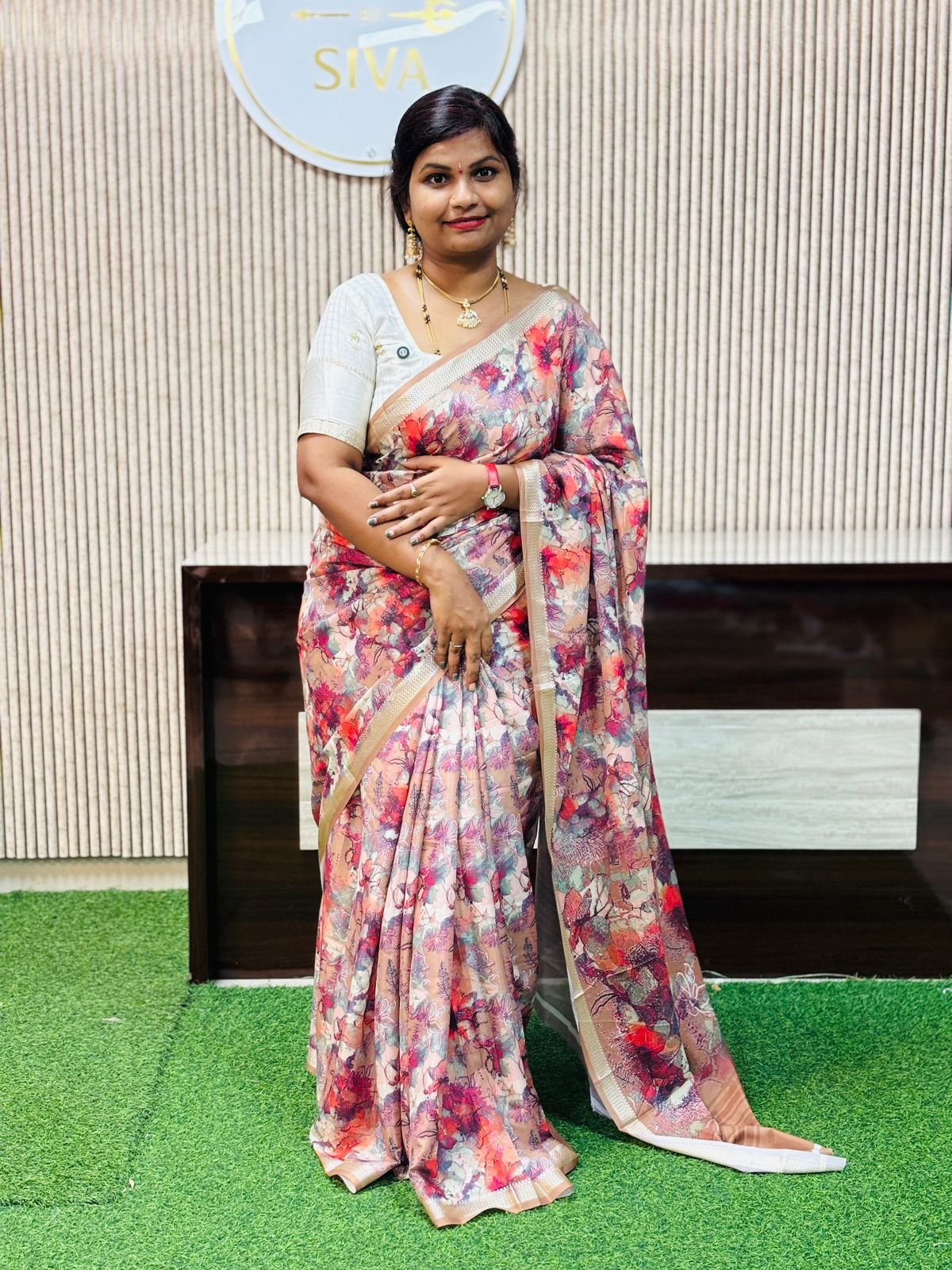 Multi Crepe Digital Saree