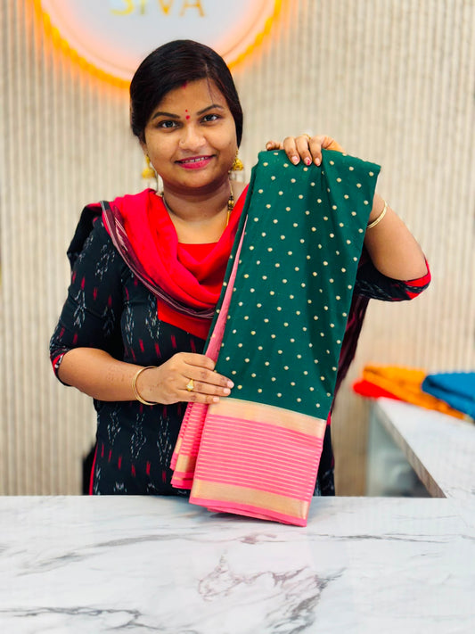 Semi Mysore Crepe Sarees