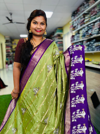 Uppada Green Apple Saree