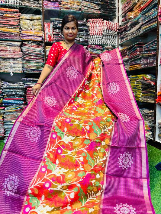 Crepe silk Center design