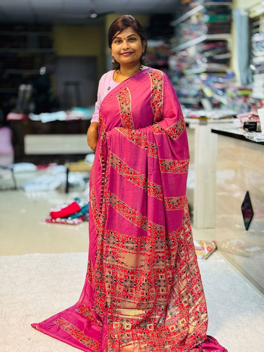 Azrak Rangkot Crepe Sarees