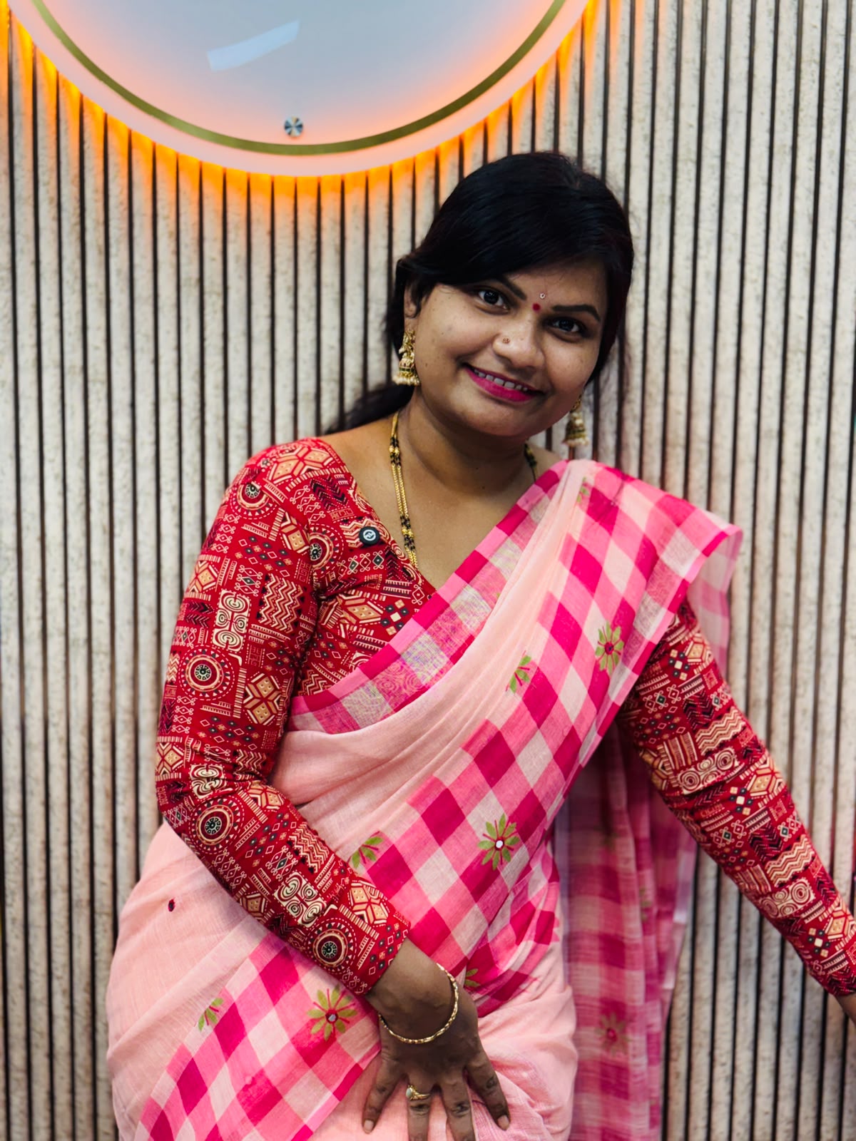 Kalamkari Readymade Blouse – XL Size (Elastic)