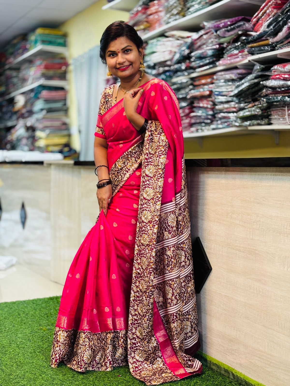 Katan Floral Pattu Saree