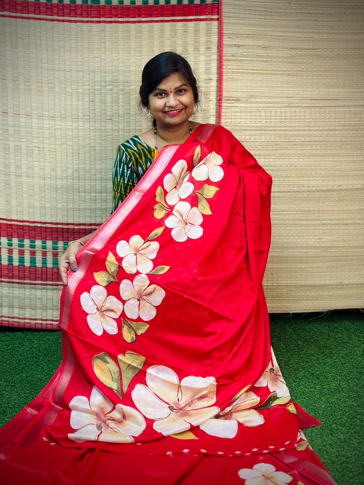 Crepe Mangalagiri 
With small zari border