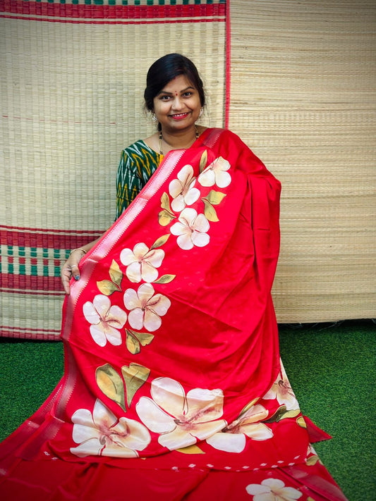 Crepe Mangalagiri 
With small zari border