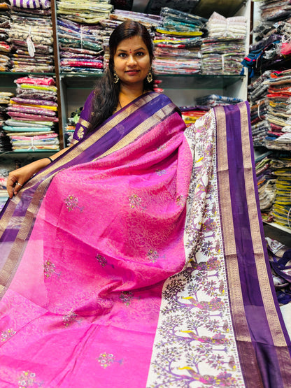 Kanjivaram Silk in Dola crepe