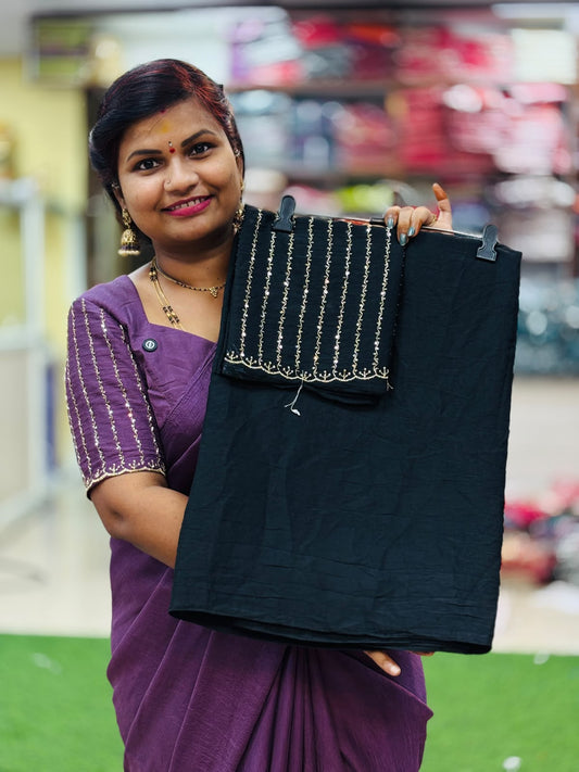 Plain Space Designer Sarees