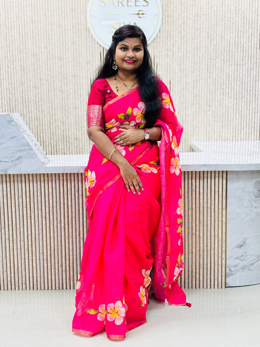 Lenin cotton in Mangalagiri design