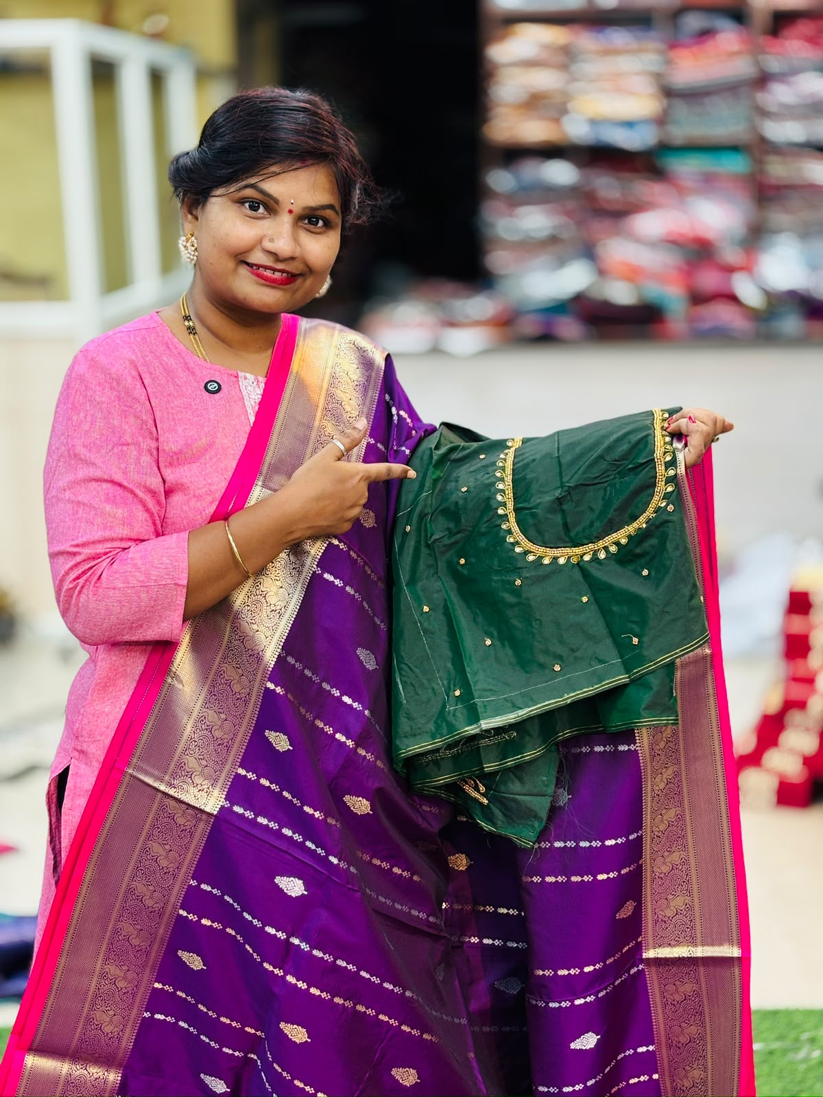 Semi Kanchi Pattu
 Get a free blouse as gift