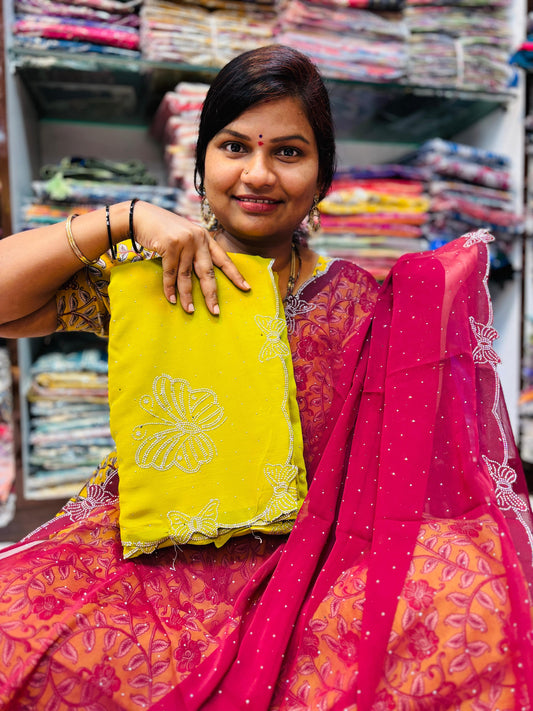 Butterfly space chiffons yellow