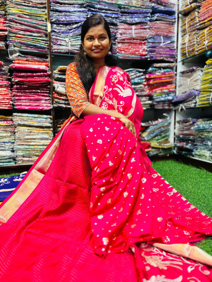 Mangalagiri Kanchi silk sarees
With embroidery