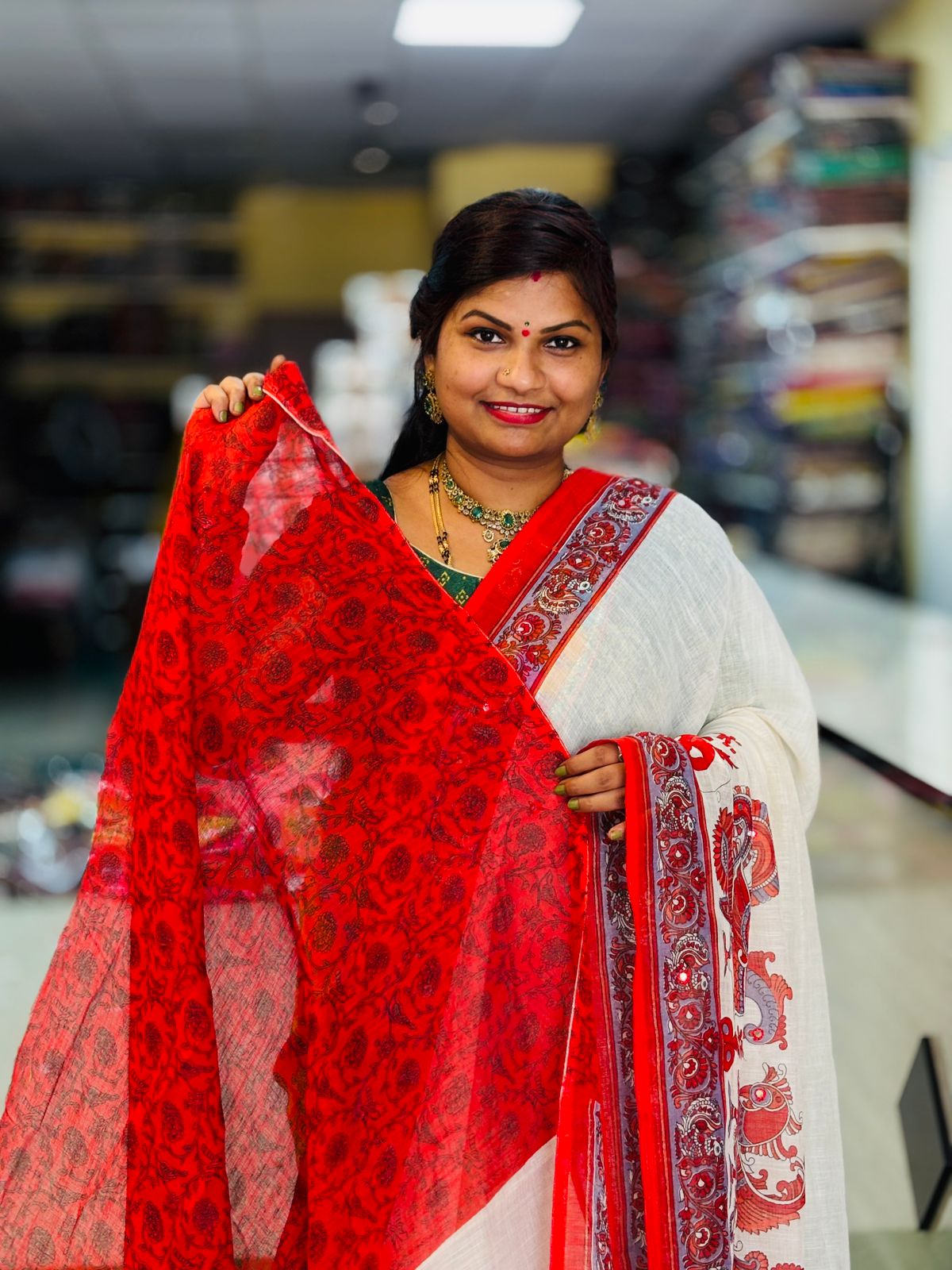 Premium Lenin Cotton Saree