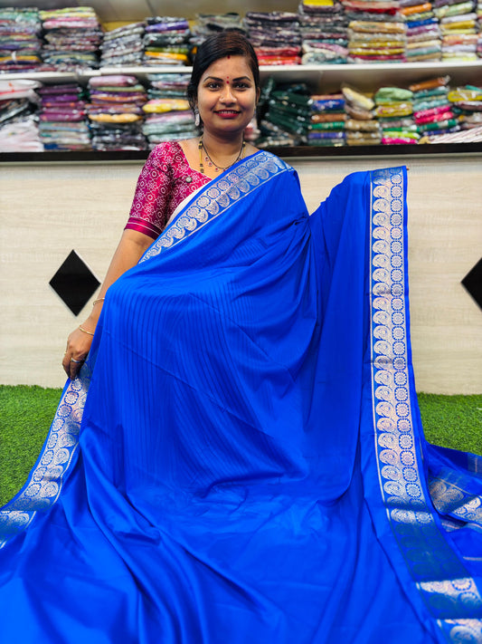 Semi Mysore crepe mango borders