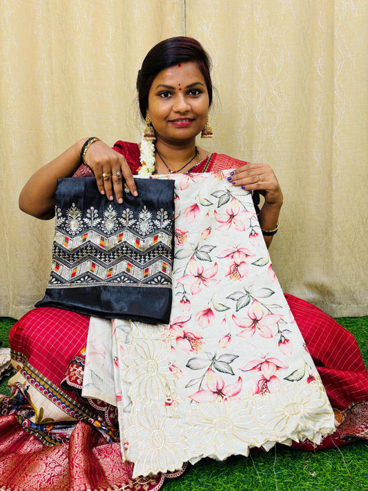 Tusser Silk Cutwork