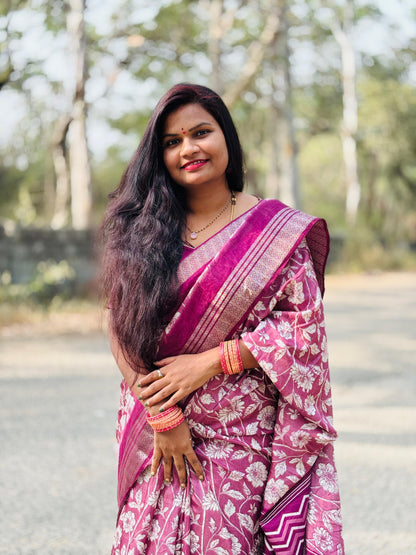 Floral Chiffon Saree