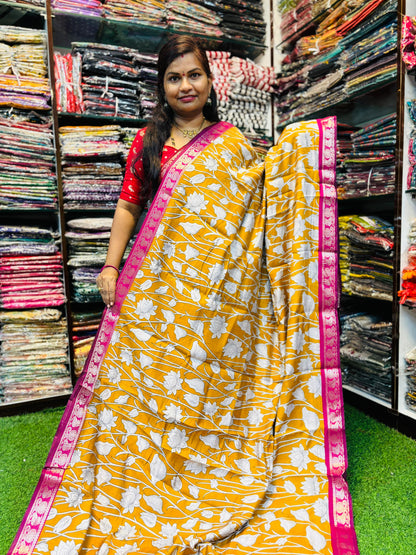 Maheswari silk with tulip designs