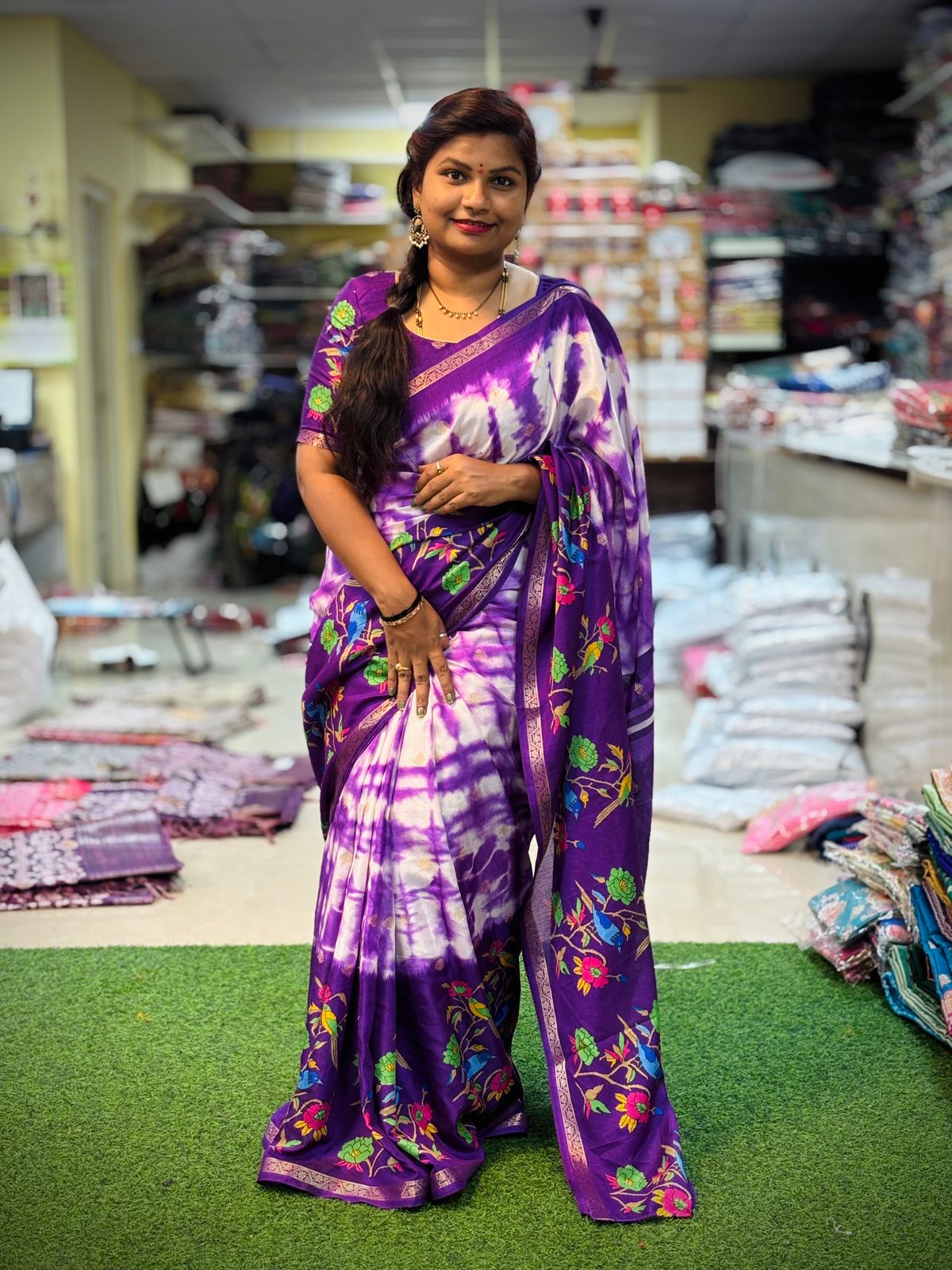 Sibbori Meenakari Print Sarees