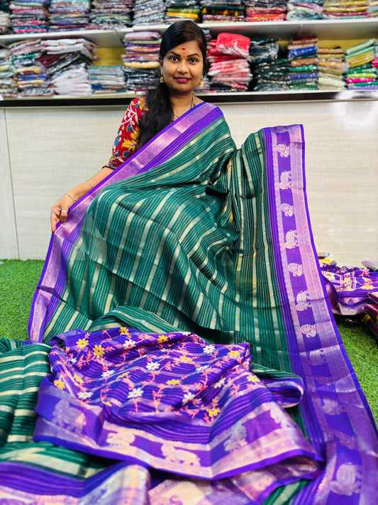 Bottle Green Banarasi Silk