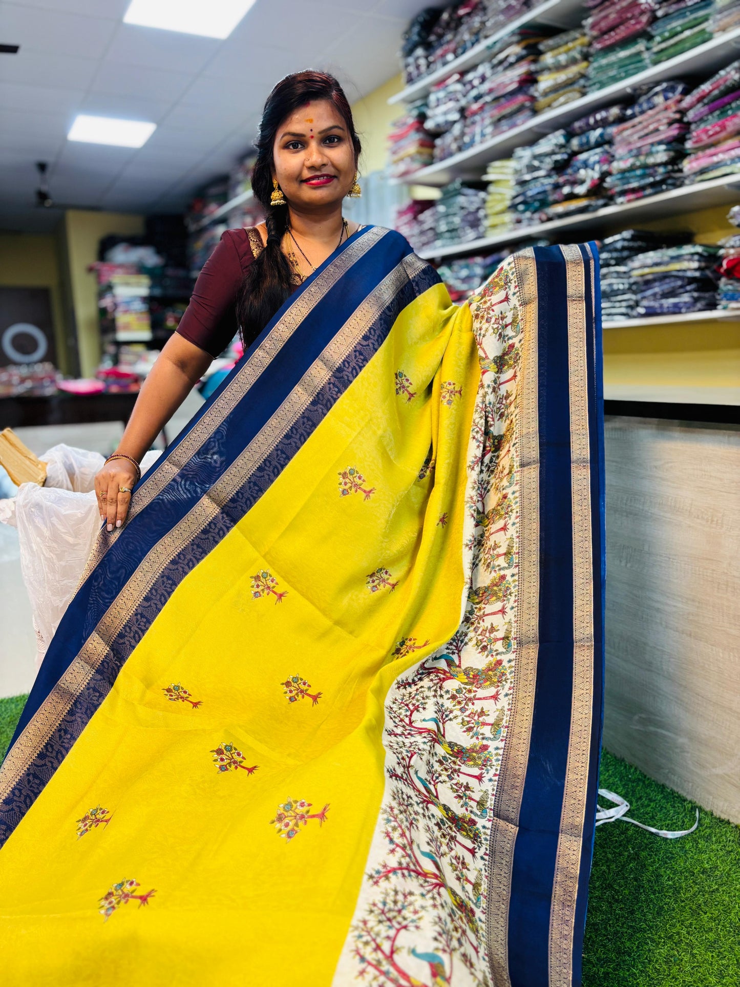Kanjivaram Silk in Dola Crepe