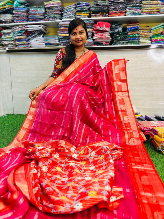 Pink Banarasi Silk