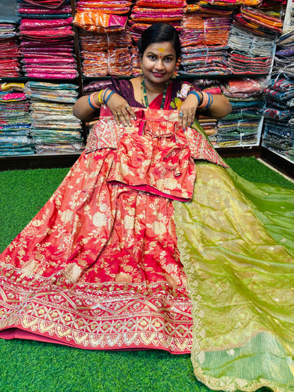 Banarasi lehangas with cutwork Duppata