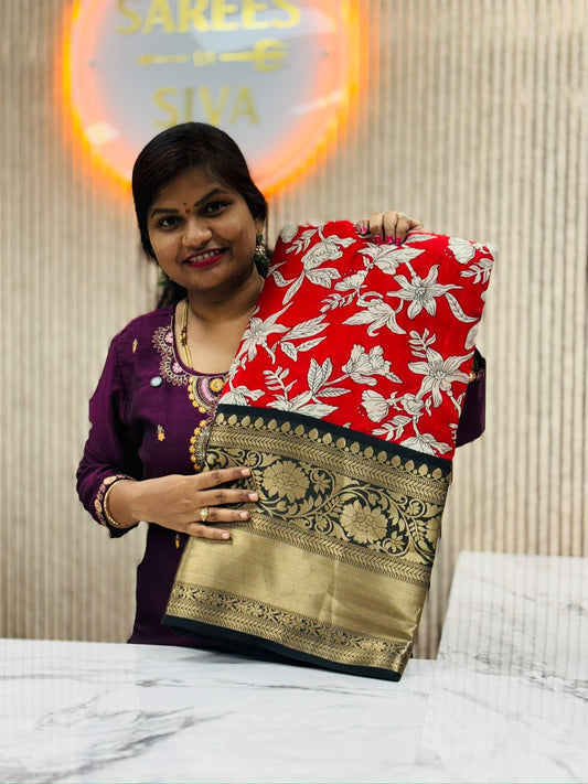 Premium Floral Kanchi Silk Saree