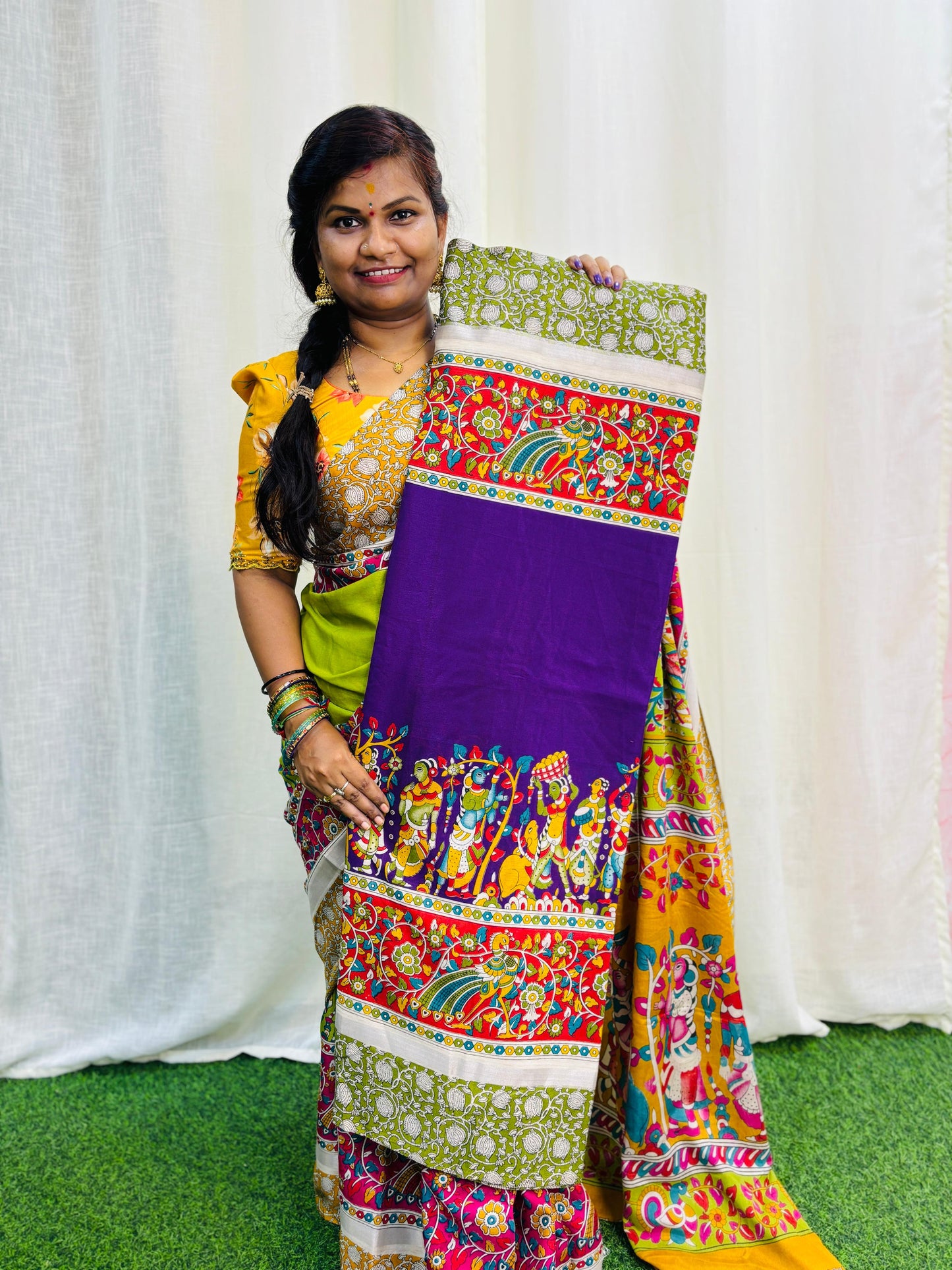 Madhubani Kalamkari Saree