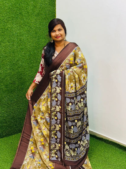 Crepe Chiffon Saree