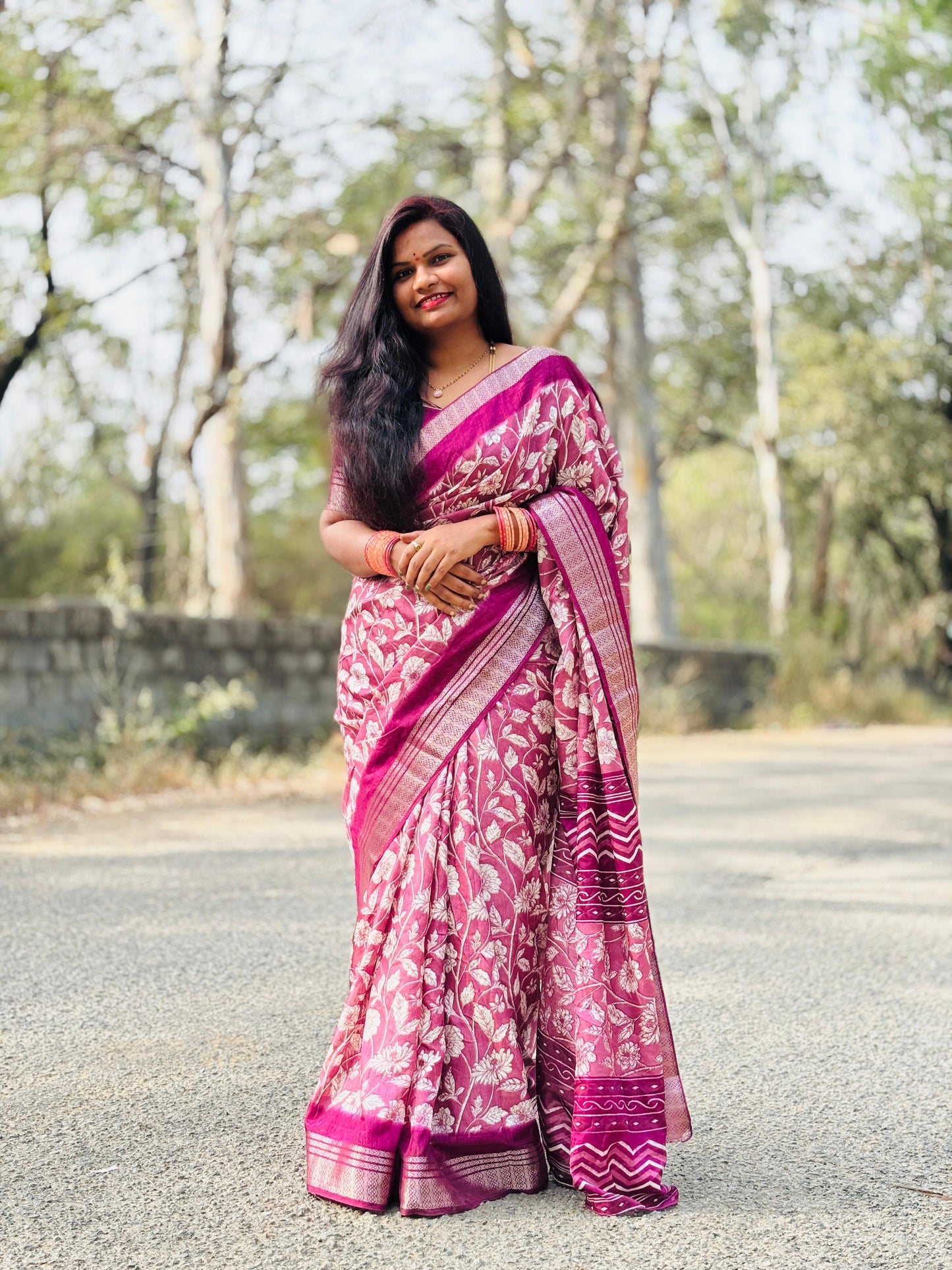 Floral Chiffon Saree