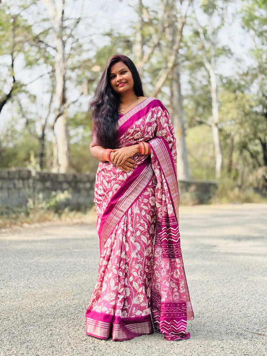Floral Chiffon Saree