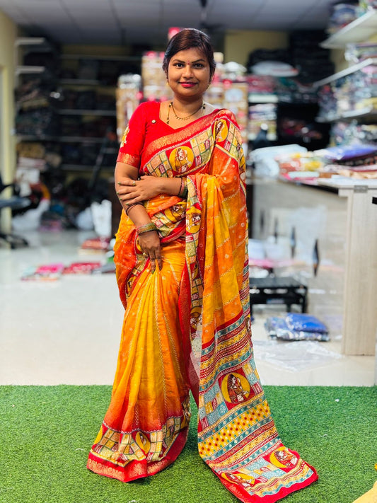 Thanjore Matty Georgette Saree