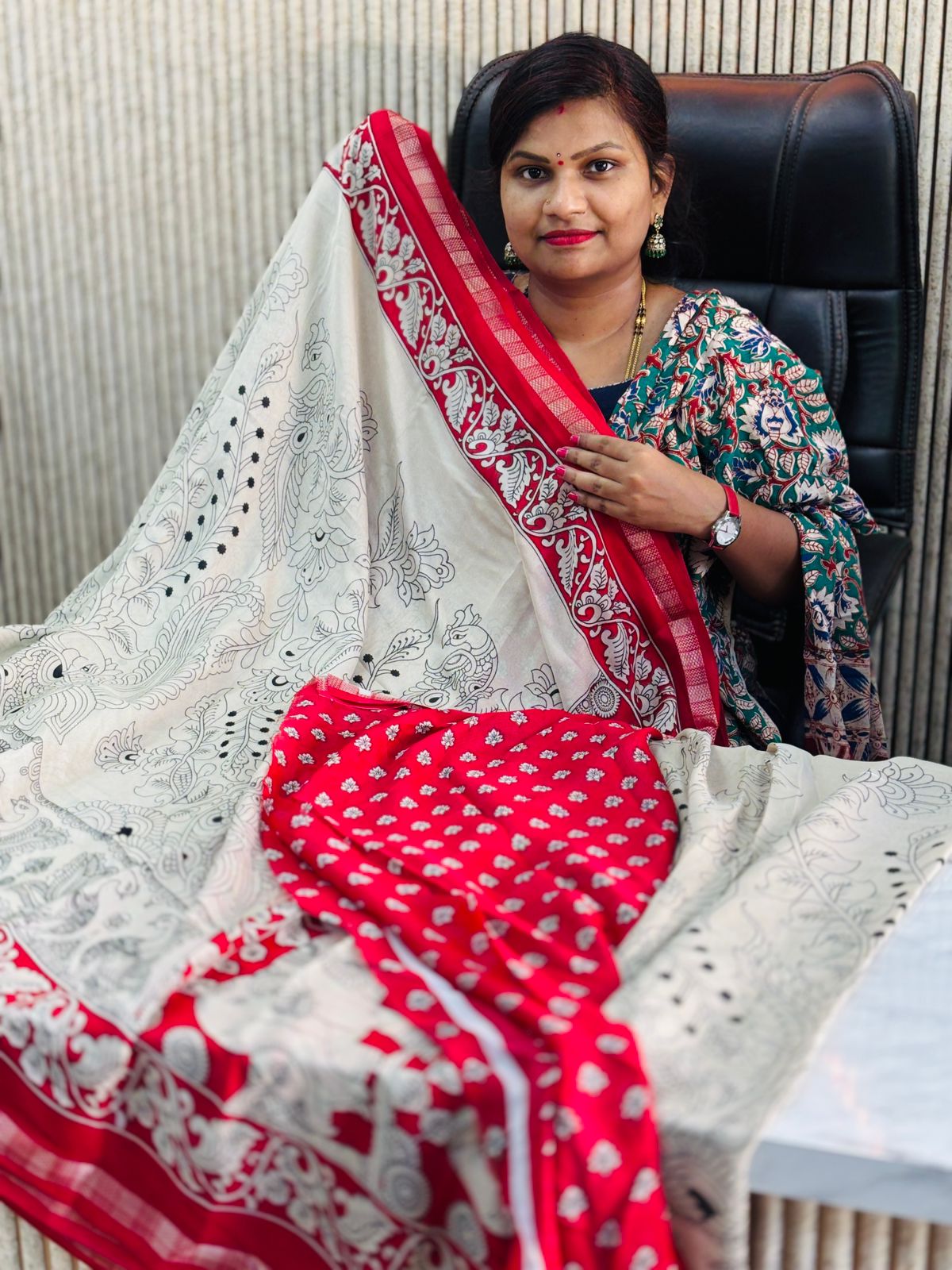 Kalamkari Mashmellow Saree