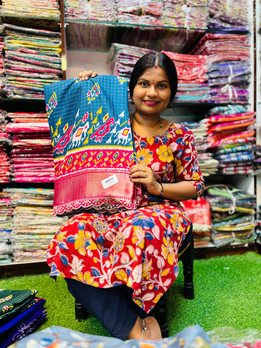 Scaloop border sarees