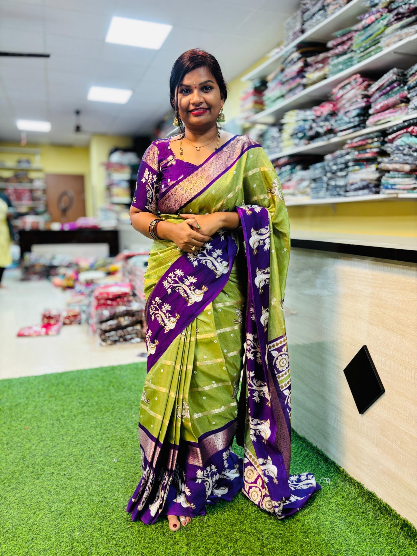 Uppada Green Apple Saree