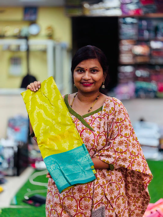 Necklace Banarasi Pattu Sarees Yellow