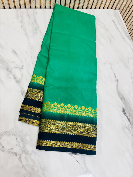 Semi Mysore Crepe Silk Sarees 23